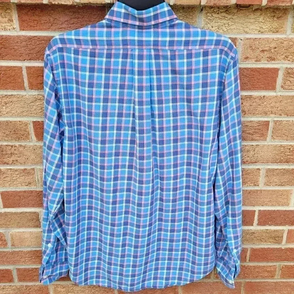Vineyard Vines Plaid Slim Fit Crosby Shirt Button Up Men's Size S Linen Blend - Picture 3 of 8